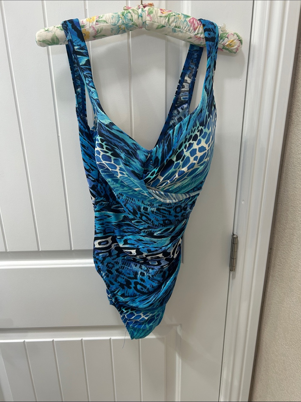 Miraclesuit Blue & Teal Printed Women's Swim Suit